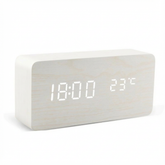 Zegar Stołowy Linea Temp | Zegar Cyfrowy LED | Drewniana Obudowa z Termometrem