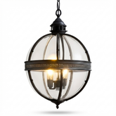 Lampa Wisząca Sefra | Dekoracyjne Oświetlenie Sufitowe | Klosz Kulisty z Metalu i Szkła