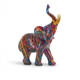 Avari | Figurka Dekoracyjna Słonia | Żywica Ręcznie Malowana