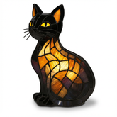 Lampa Witrażowa LumoKatze | Dekoracyjna Lampa Kot | Ręcznie Wykonane Szkło