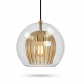 Kaskadowa Lampa Szklana | Lampa Wisząca | Prążkowane Szkło