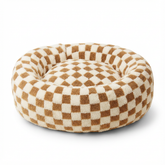 Legowisko Pupil Chessy | Okrągłe Posłanie dla Zwierząt | Miękka Szachownica z Pluszu