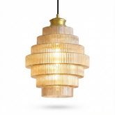 Lampa Wisząca Verona | Oświetlenie Sufitowe LED | Szkło i Mosiądz