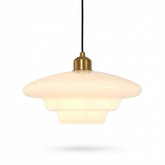Lampa wisząca Nuvolé | Oświetlenie sufitowe art déco | Szkło mleczne i mosiądz