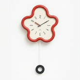 Zegar Ścienny Ploro | Dekoracyjny Zegar z Wahadłem | Organiczna Forma Kwiatu