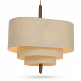 Lampa Wisząca Sorelia | Lampa Sufitowa z Tkaninowym Kloszem | Wielowarstwowa Forma