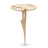 Stolik Piknikowy Picky | Drewniany Stolik na Wino do Ogrodu | Miejsce na Kieliszki i Przekąski