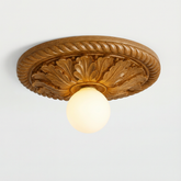 Plafon Elro | Lampa sufitowa dekoracyjna | Żłobiona rozeta z żywicy