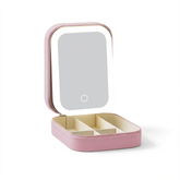Pudełko Kosmetyczne Lumi | Organizer z Lustrem LED | Kompaktowe Przechowywanie