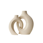 Zestaw Wazonów Freya | Rzeźbiarska Dekoracja Wnętrz | Ceramiczne Duo w Stylu Nordyckim