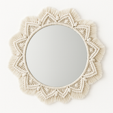 Lustro Ścienne z Makramy | Lustro Dekoracyjne | Bawełniany Styl Boho