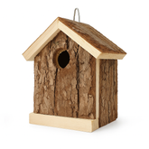 Drewniany Domek Dla Ptaków Bosnest | Naturalna Ozdoba Ogrodu | Surowe Drewno z Korą