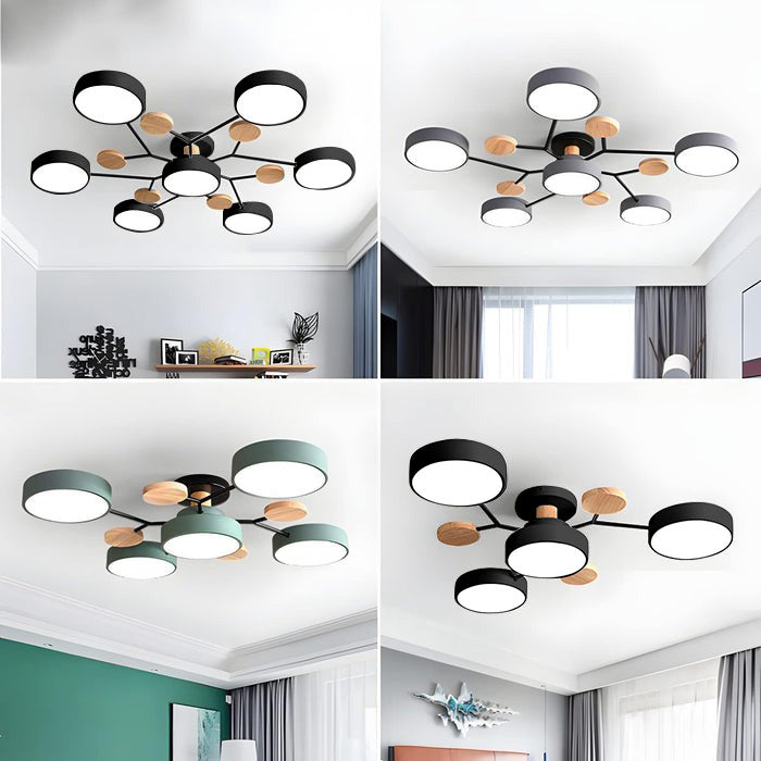 Arboris Multi | Lampa Sufitowa Dekoracyjna | Metal i Drewno