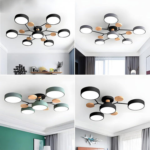 Arboris Multi | Lampa Sufitowa Dekoracyjna | Metal i Drewno