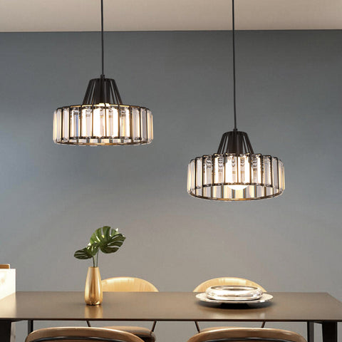 Kara Noir | Lampa wisząca dekoracyjna | Kryształowy akcent i metalowa rama