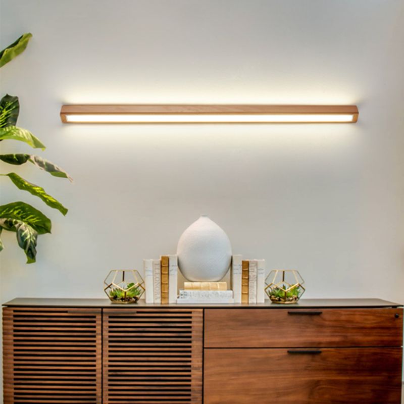Kinkiet Muto | Lampa ścienna liniowa | Drewno i akryl | Regulacja barwy światła