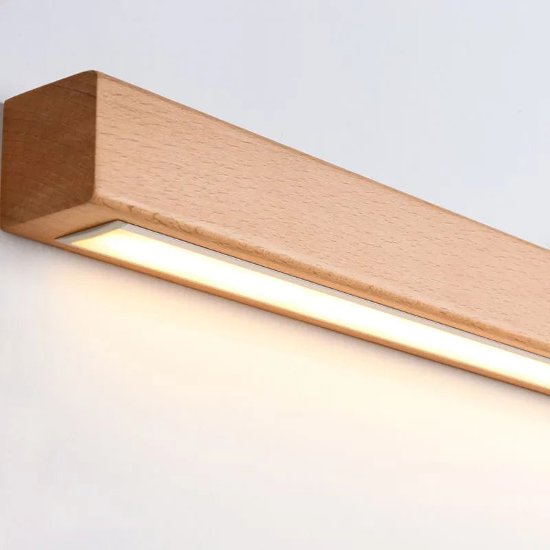 Kinkiet Muto | Lampa ścienna liniowa | Drewno i akryl | Regulacja barwy światła