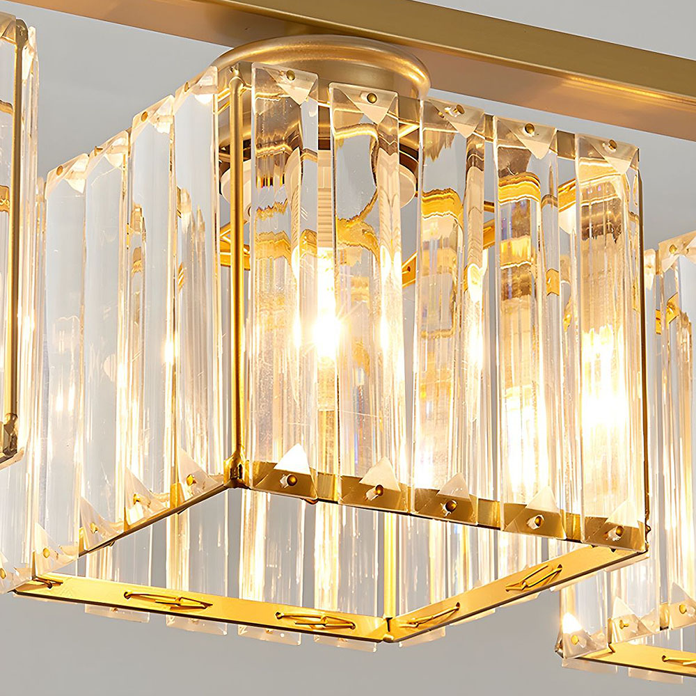 Lampa Wisząca Trevia | Żyrandol z Kryształowymi Kloszami | Metalowa Konstrukcja