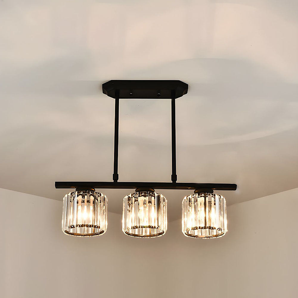 Lampa Wisząca Trevia | Żyrandol z Kryształowymi Kloszami | Metalowa Konstrukcja