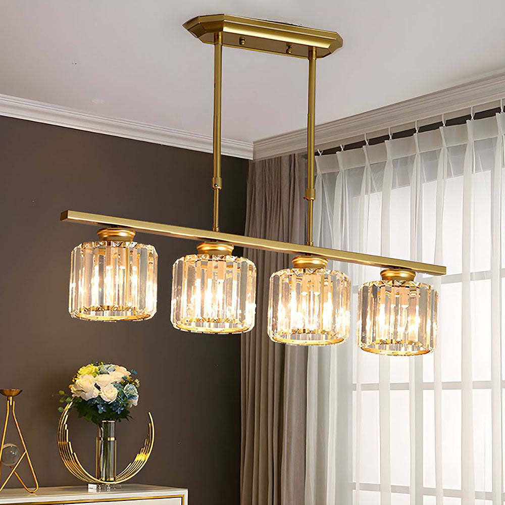 Lampa Wisząca Trevia | Żyrandol z Kryształowymi Kloszami | Metalowa Konstrukcja