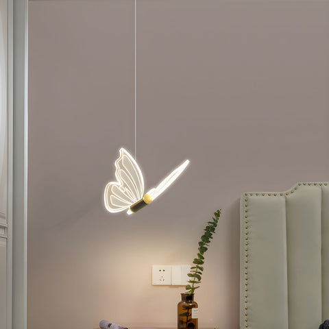 Lampa wisząca Luno | Dekoracyjne oświetlenie sufitowe | Motyl z akrylu i metalu