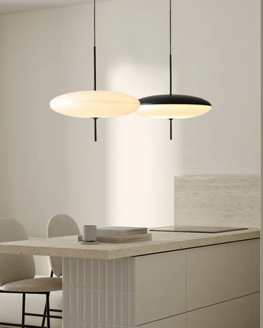 L’Éclipse | Lampa wisząca nowoczesna | Metal i akryl w stylu japandi
