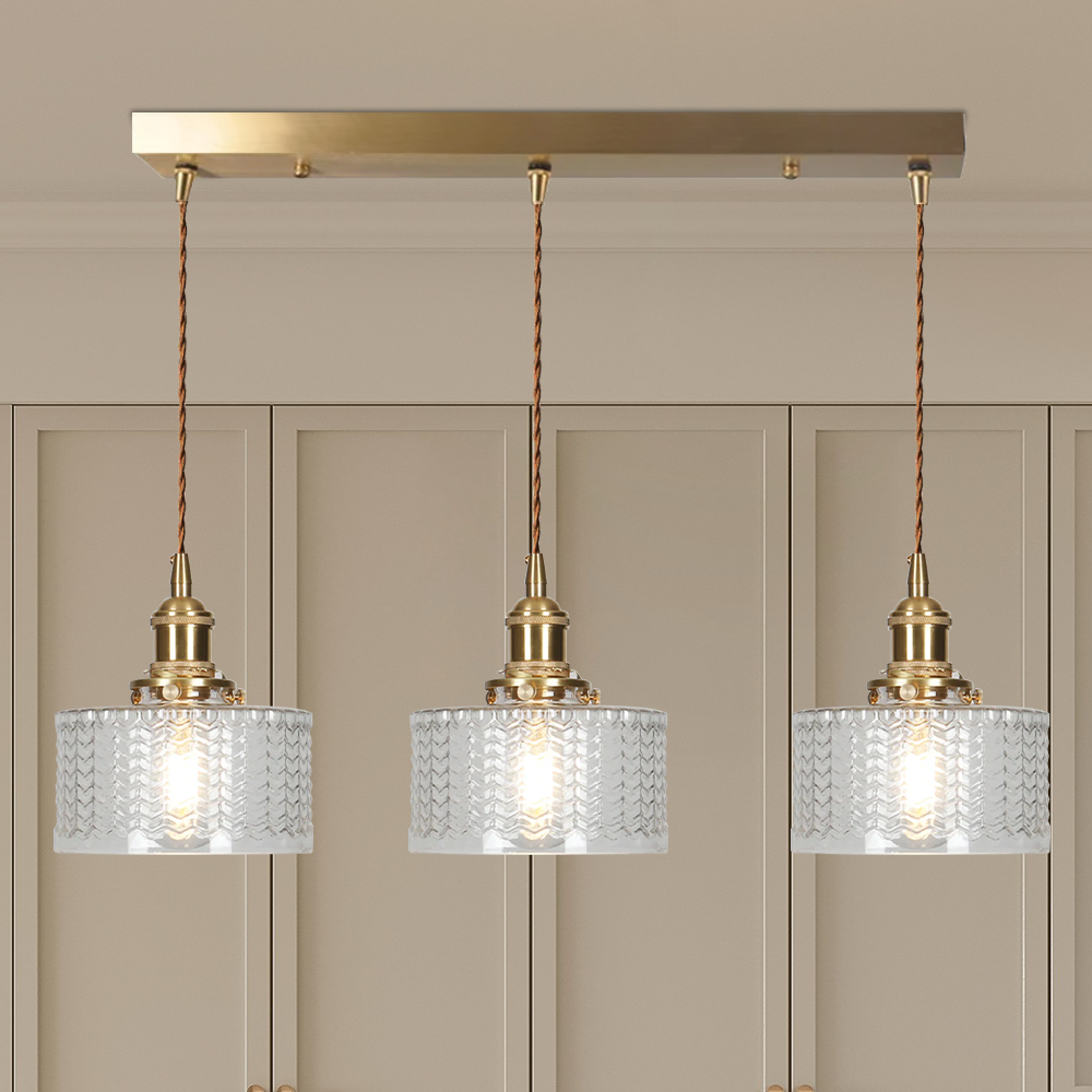 Vetro Zeno | Lampa wisząca szklana | Żłobiony klosz retro