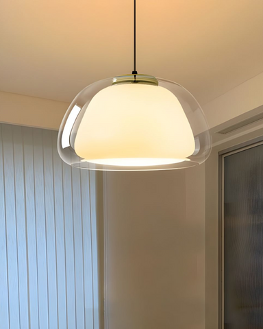 Le Dôme Cristallin | Lampa wisząca dekoracyjna | Szkło mleczne i transparentne