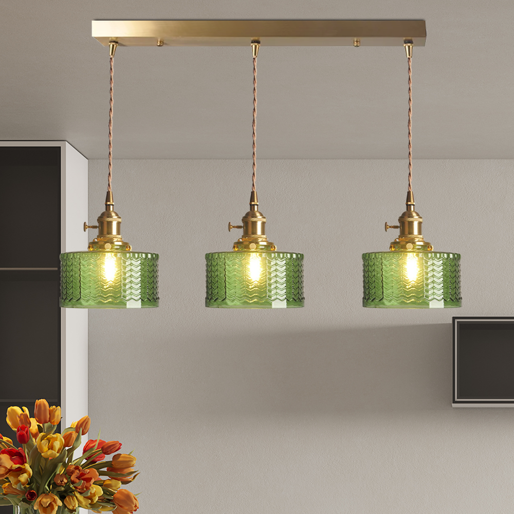 Vetro Zeno | Lampa wisząca szklana | Żłobiony klosz retro