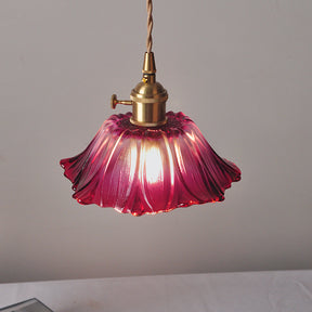 Flora Verde | Lampa wisząca szklana | Klosz w kształcie liścia