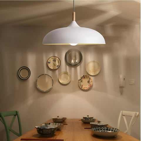 Lampa Wisząca Luno | Skandynawska Lampa Sufitowa | Żelazo i Drewno