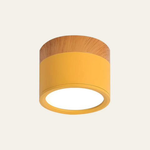 Plafon Tubo | Lampa LED Sufitowa | Drewno i Czarna Tuba