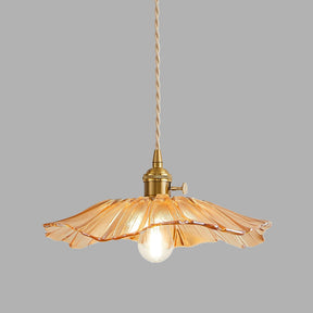 Flora Verde | Lampa wisząca szklana | Klosz w kształcie liścia
