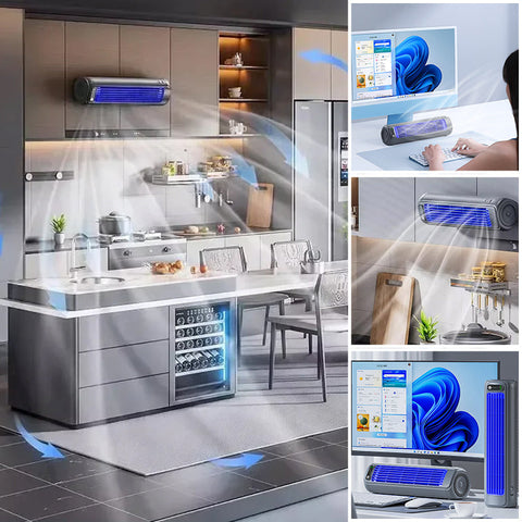 Przenośny Klimatyzator BreezeTower | Mobilny System Chłodzenia | Wentylator USB-C z Baterią