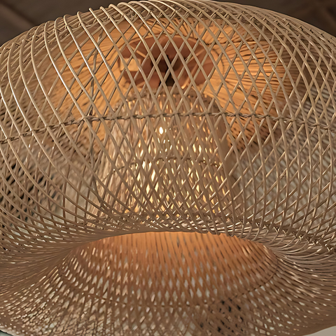 Lampa Wisząca Ayu | Rattanowa Lampa Sufitowa | Pleciona z Wikliny Wisterii