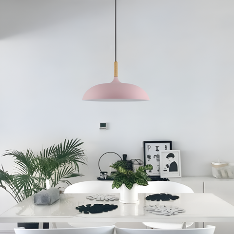 Lampa Wisząca Luno | Skandynawska Lampa Sufitowa | Żelazo i Drewno