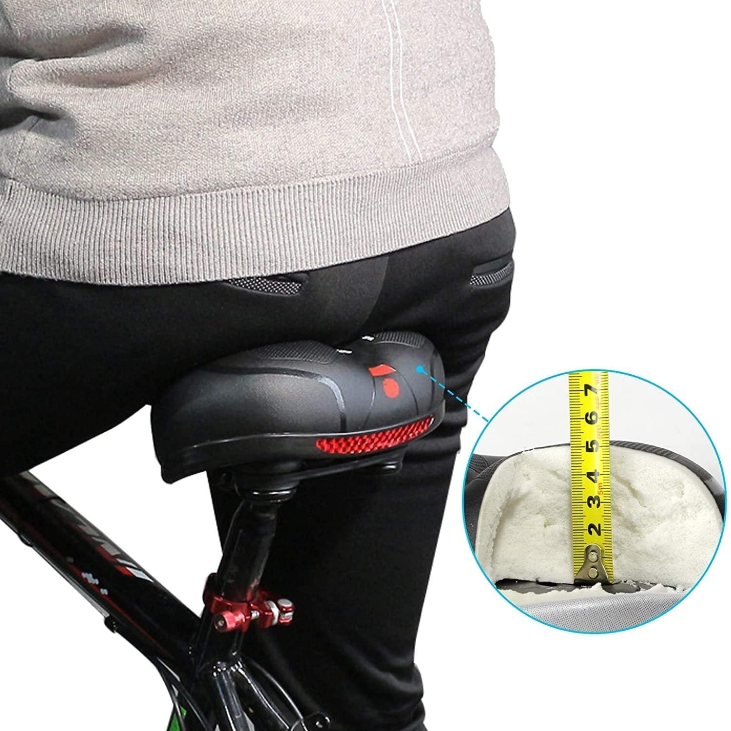 Siodło Rowerowe GearUp | Ergonomiczne Z Szerokim Profilowaniem | Z Tylnym Światłem LED