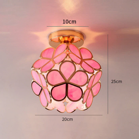 Floresa | Lampa Sufitowa Dekoracyjna | Szklany Klosz z Motywem Kwiatowym