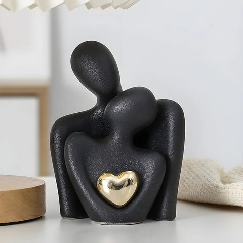 Amora Duo | Rzeźba Dekoracyjna | Figurka Minimalistyczna z Motywem Serca