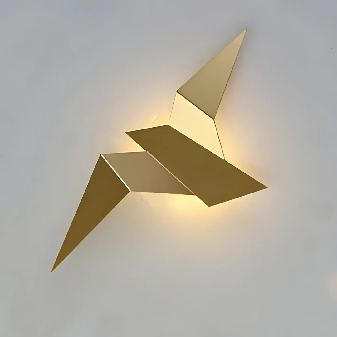 Lampa Origami Luno | Dekoracyjna Lampa Ścienna | Metalowa Forma Geometryczna