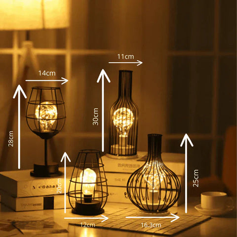 Lampa stołowa Verta | Dekoracyjne oświetlenie do salonu | Metalowa konstrukcja z żarówką LED
