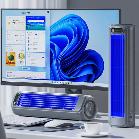 Przenośny Klimatyzator BreezeTower | Mobilny System Chłodzenia | Wentylator USB-C z Baterią