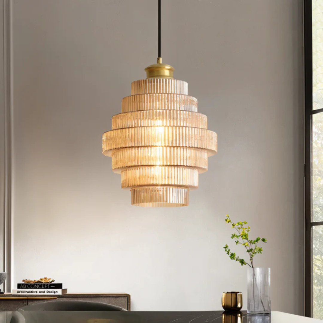 Lampa Wisząca Verona | Oświetlenie Sufitowe LED | Szkło i Mosiądz