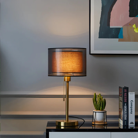 Lampa Stołowa Liora | Oświetlenie Nocne z Podwójnym Kloszem | Styl Vintage