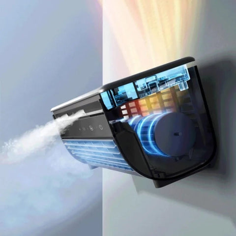 Przenośny Klimatyzator BreezeTower | Mobilny System Chłodzenia | Wentylator USB-C z Baterią