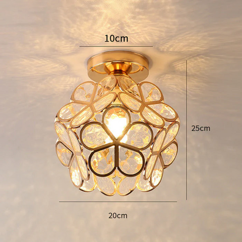 Floresa | Lampa Sufitowa Dekoracyjna | Szklany Klosz z Motywem Kwiatowym