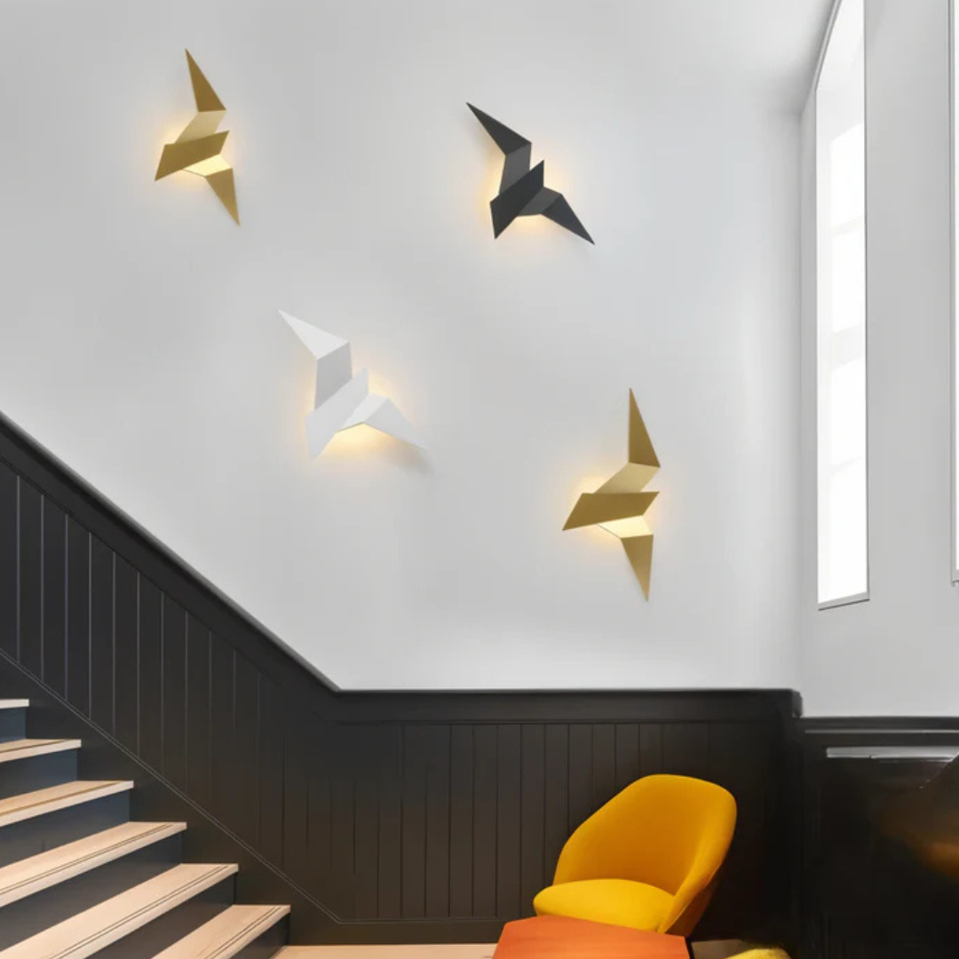 Lampa Origami Luno | Dekoracyjna Lampa Ścienna | Metalowa Forma Geometryczna
