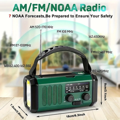 Radiobox Przetrwania | Radio Awaryjne z Latarką | Energia Słoneczna i Korbka