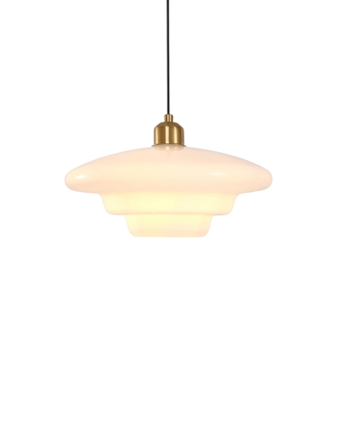 Lampa wisząca Nuvolé | Oświetlenie sufitowe art déco | Szkło mleczne i mosiądz