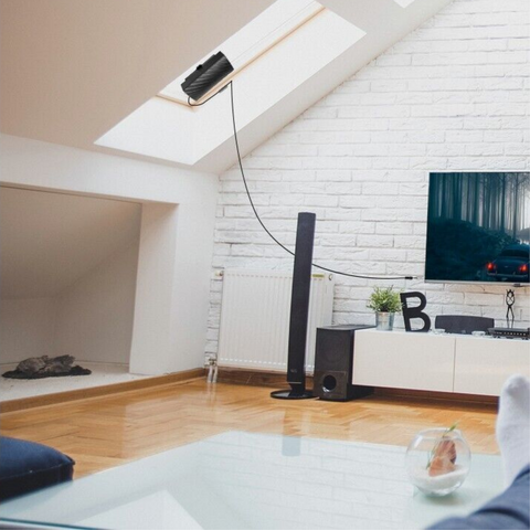 Wewnętrzna Antena TV | Antena Cyfrowa do Telewizji 4K | Wzmacniana Zasięgiem